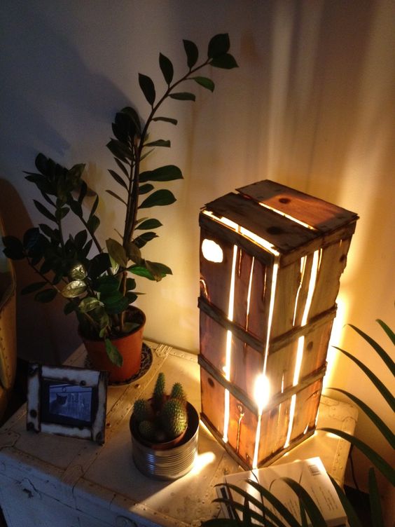 Lampade Creative Con Cassette Di Legno 17 Idee