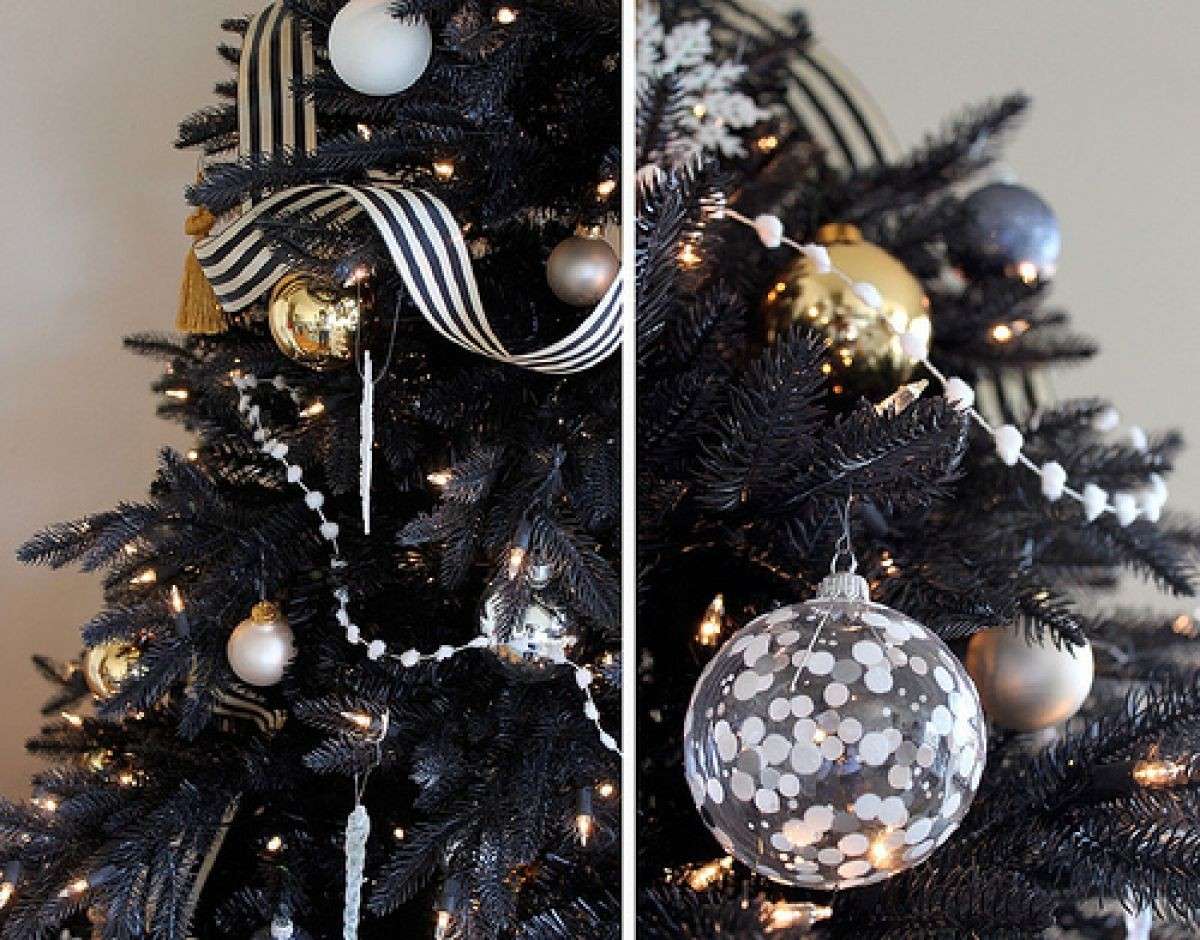 Idee Albero Di Natale Bianco E Argento.20 Decorazioni Per Un Albero Di Natale Nero Pronti Ad Osare