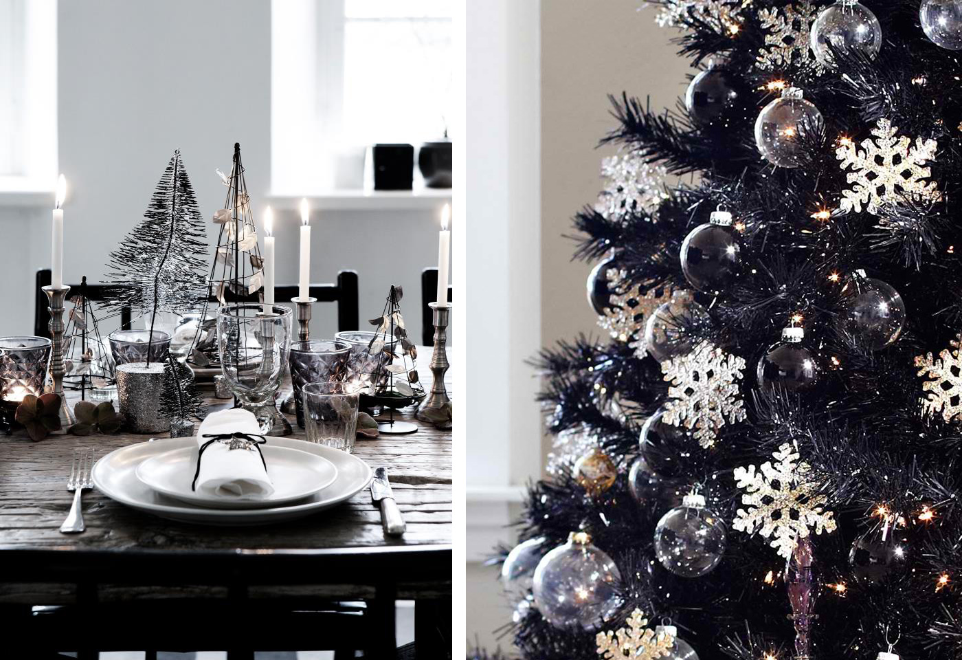 Immagini Natalizie In Bianco E Nero.20 Decorazioni Per Un Albero Di Natale Nero Pronti Ad Osare