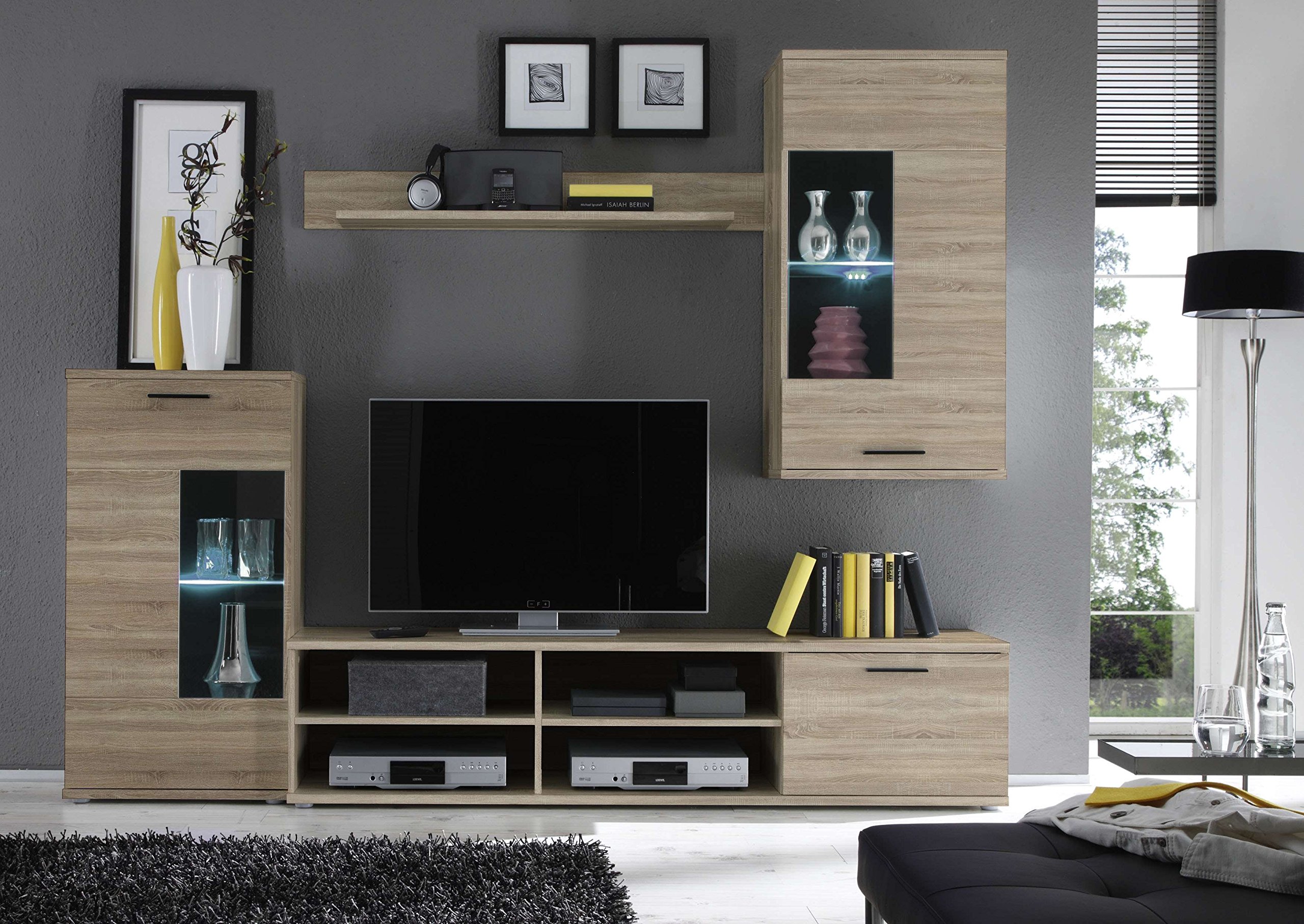 Mueble de salón en mueble TV de madera.