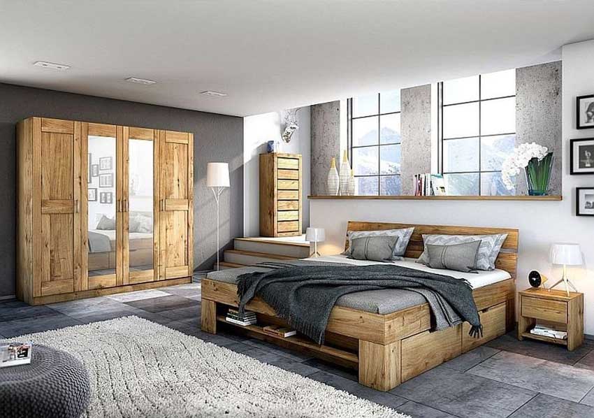 camere da letto moderne con arredamento in legno.