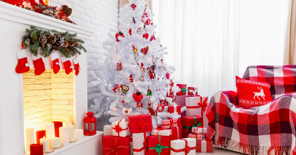 Foto Alberi Di Natale Bianchi.L Albero Di Natale Bianco E Rosso Una Magia Intramontabile 20 Ispirazioni