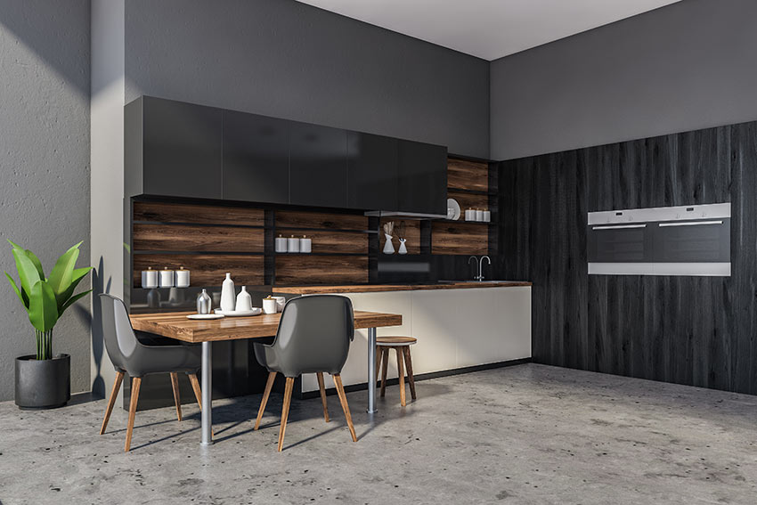 Cucine in legno nere.