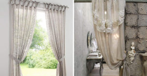 Ispirazioni tende shabby chic per soggiorno, cucina, camera e bagno.