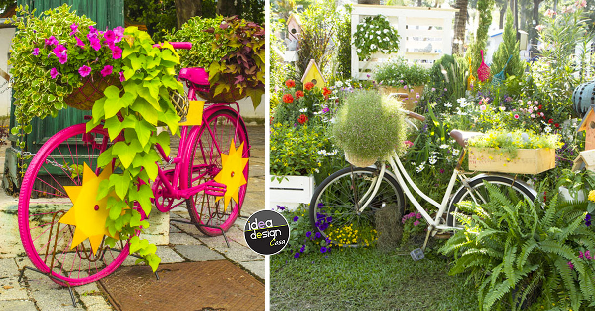 Decorare una vecchia bicicletta per la primavera