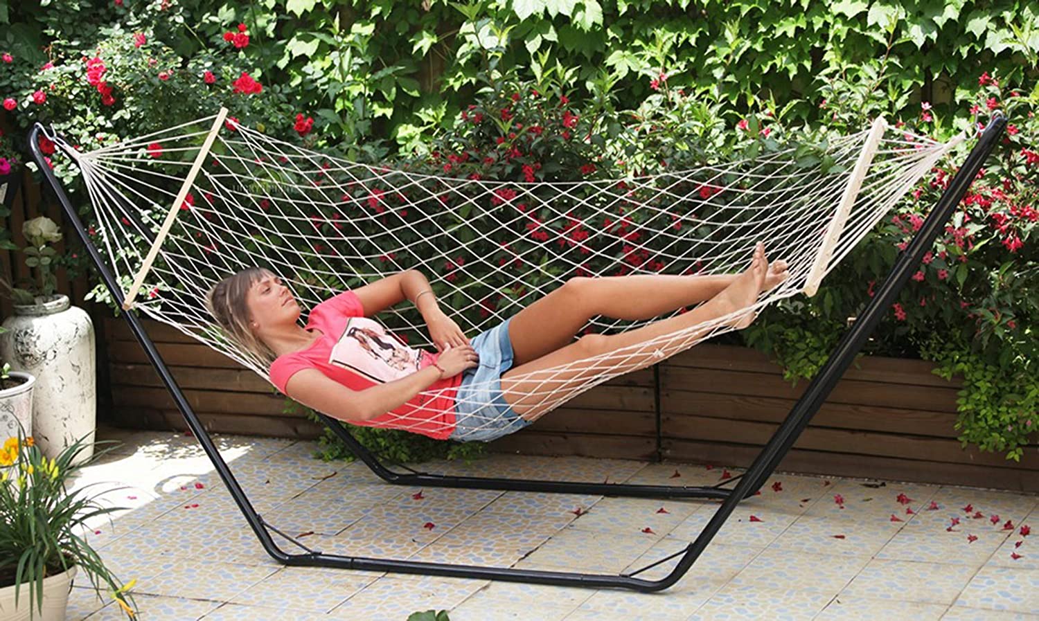 Amaca ideale per riposare sul balcone.