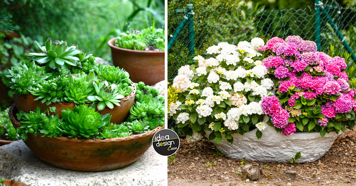 idee per realizzare un bel vaso particolare in giardino.