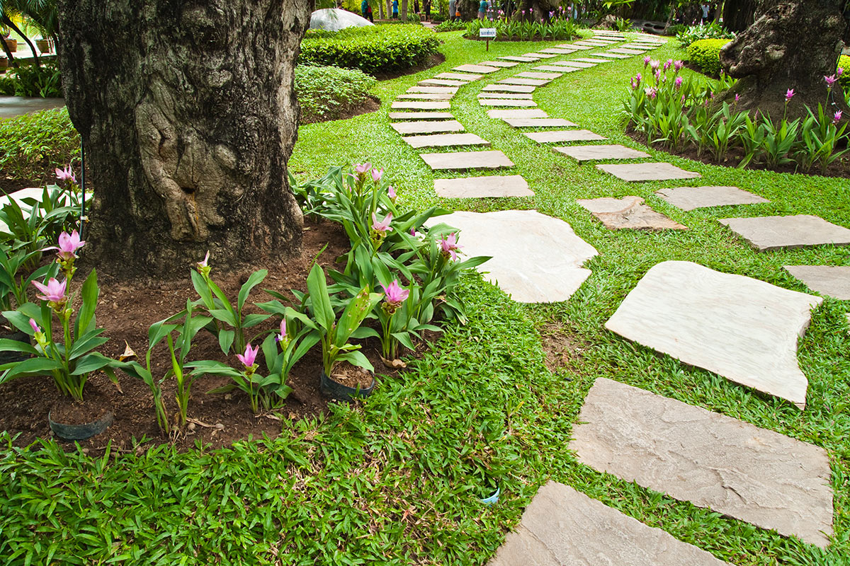 Camminamenti in pietra per il giardino.