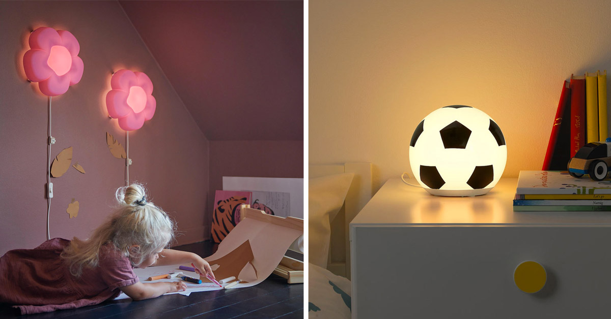 Lampade IKEA per camerette bambini.