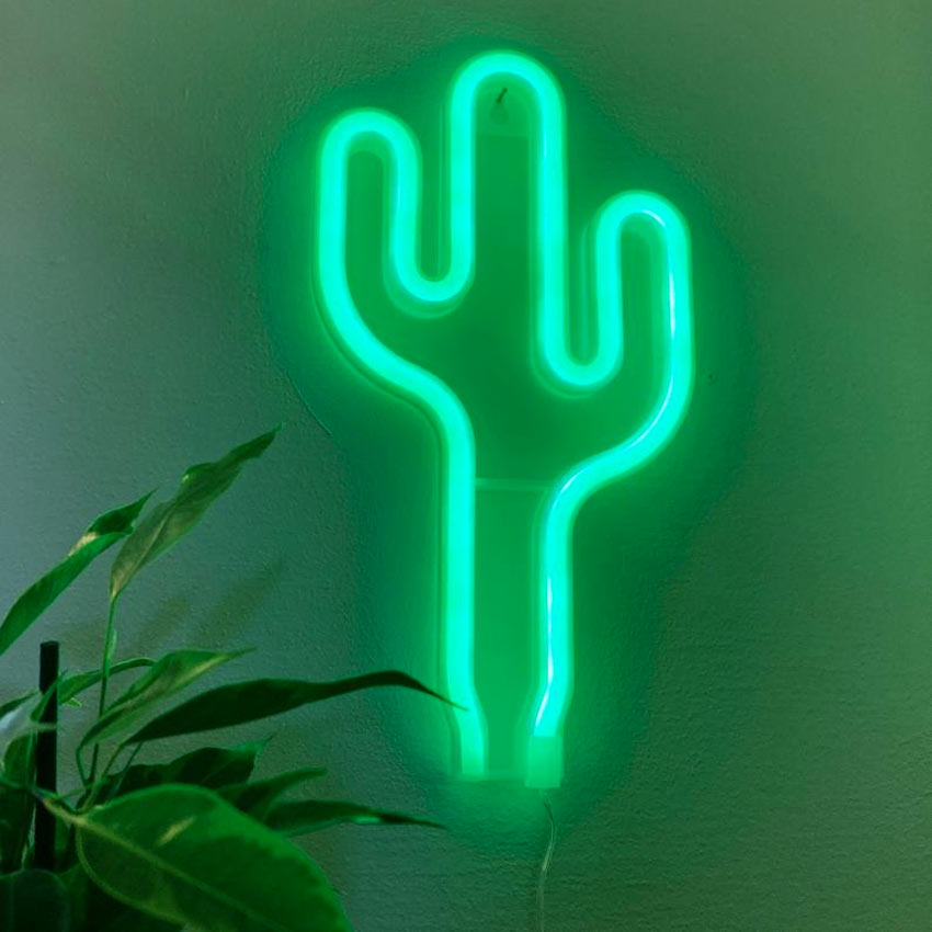 Cactus decorativo neon