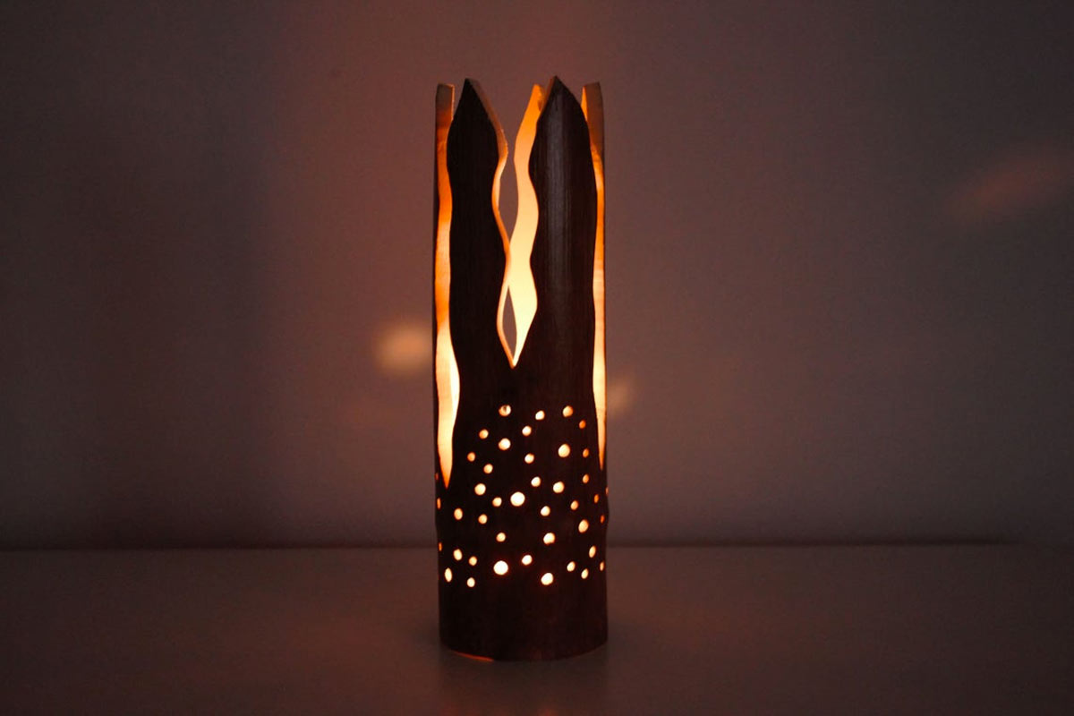 Lanterna in legno di bambù design fai da te.