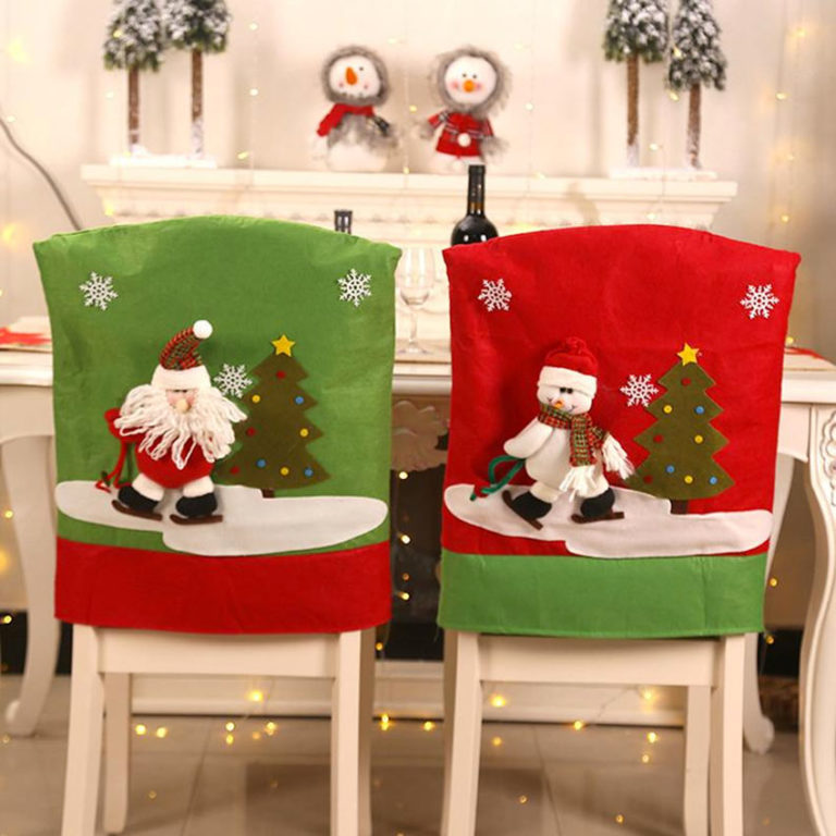 Set di 4 coprisedie natalizie - Decorazioni natalizie per sedie - Coprisedie decorative per la cena di Natale - Coprisedie | Leroy Merlin