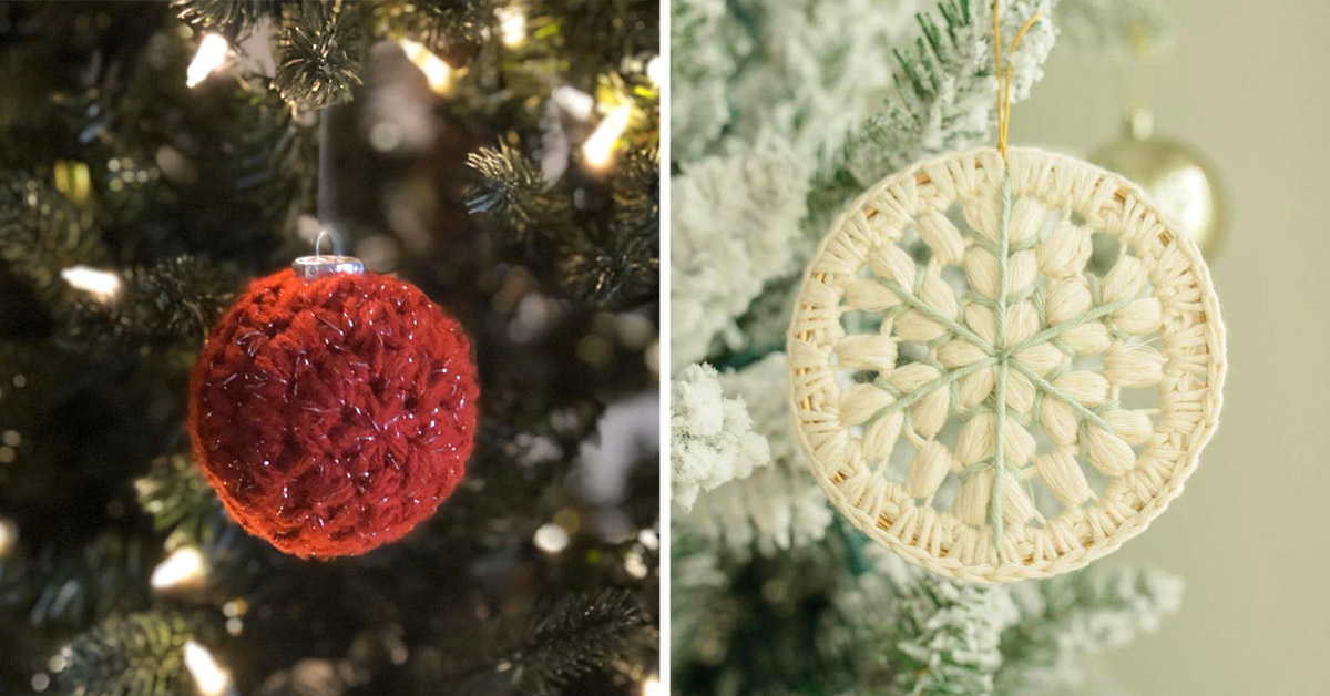 decorazioni all'uncinetto per l'albero di Natale