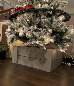 Weldomcor Gonna Albero di Natale Lavorata 90 cm Rustica Grande Tappeto Albero di Natale Gonna Base Tappetino Copertura per Albero di Natale Ornamenti Natalizi Decorazione della casa, Grigio
