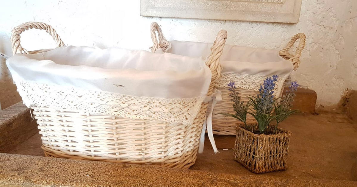 Oggetti in vimini stile shabby chic