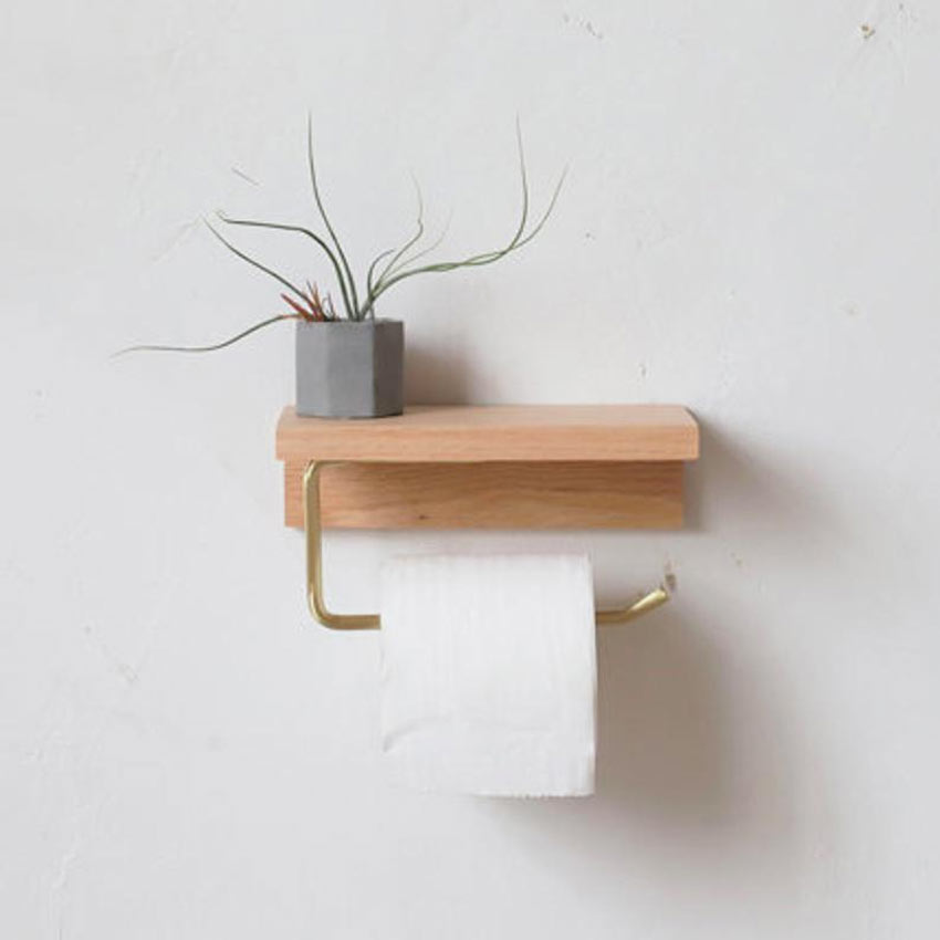Porta rotolo di carta igienica in bambù Woodluv perfetto per il bagno o il WC 