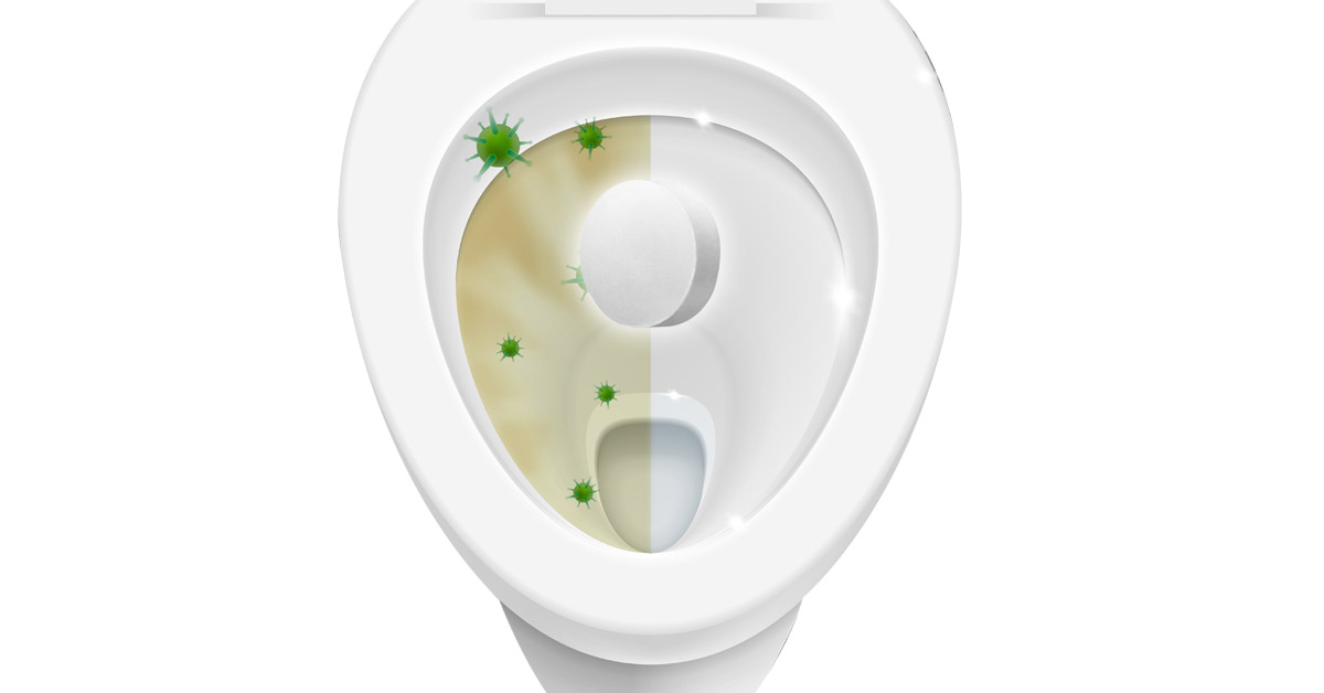 Bicarbonato pastiglia fai da te per pulire WC.