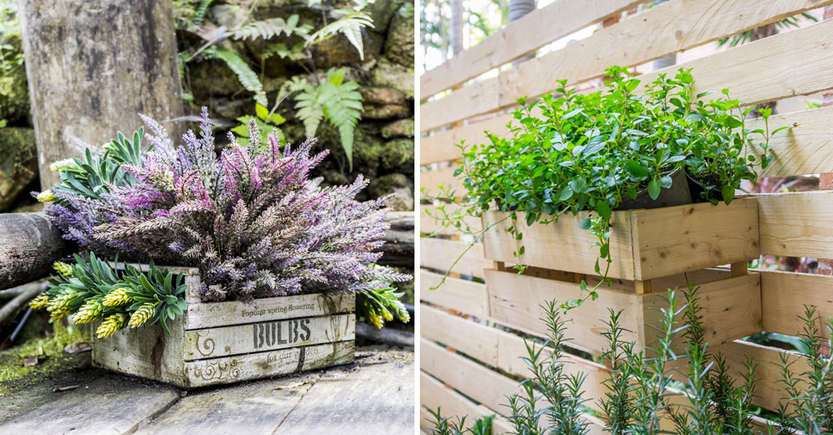 Arredare balcone e giardino con le cassette di legno