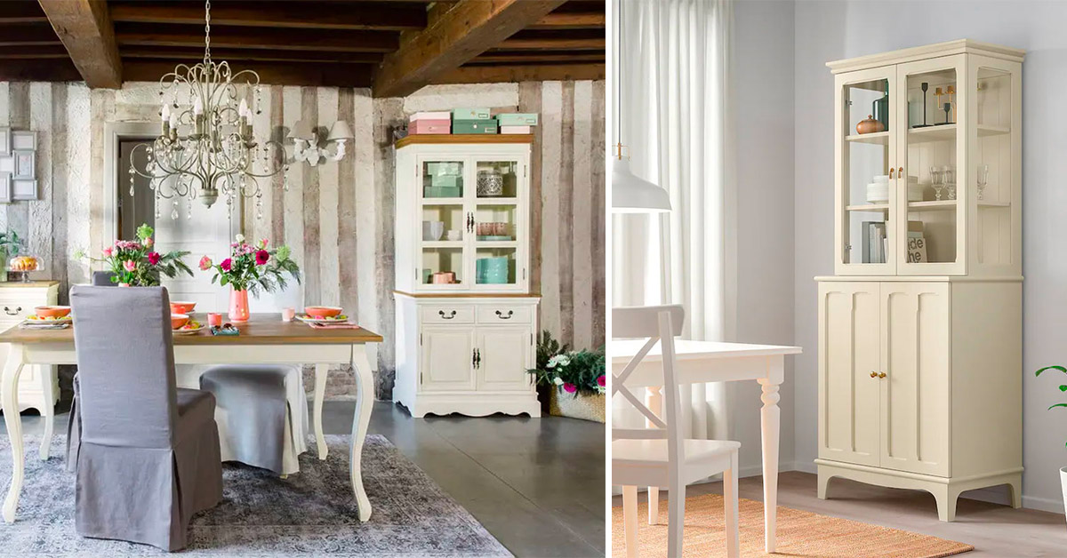 Una elezione di 8 proposte di dispense shabby chic per arredare la zona giorno o la cucina