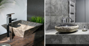 I lavandini in pietra sono il tocco di stile che rende il bagno super chic Bagni con lavandini in pietra.