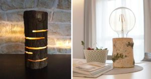 Come trasformare dei tronchi in splendide lampade lampade realizzate con tronchi
