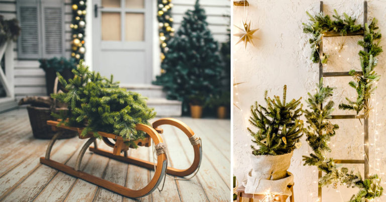 Decorazioni di Natale per l'esterno con i rami di pino: lasciatevi ispirare