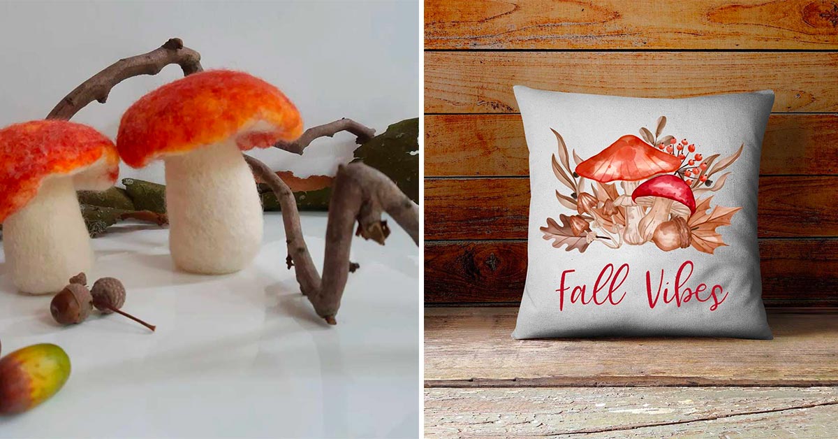 Decorare casa per l'autunno con i funghi