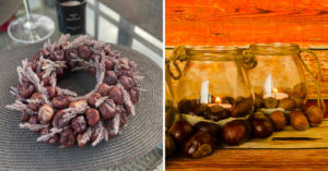 Decorazioni autunnali con le castagne: ispiratevi con questi lavoretti fai da te Decorazioni autunnali e lavoretti fai da te con le castagne.