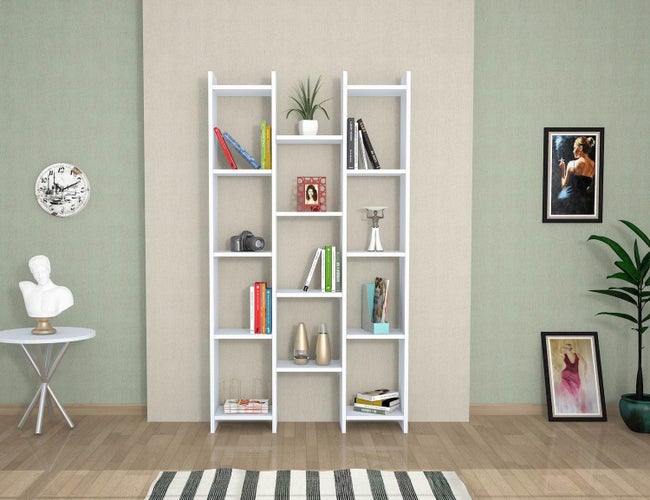 Libreria Teo L 90 x P 22 x H 164 cm bianco - 1