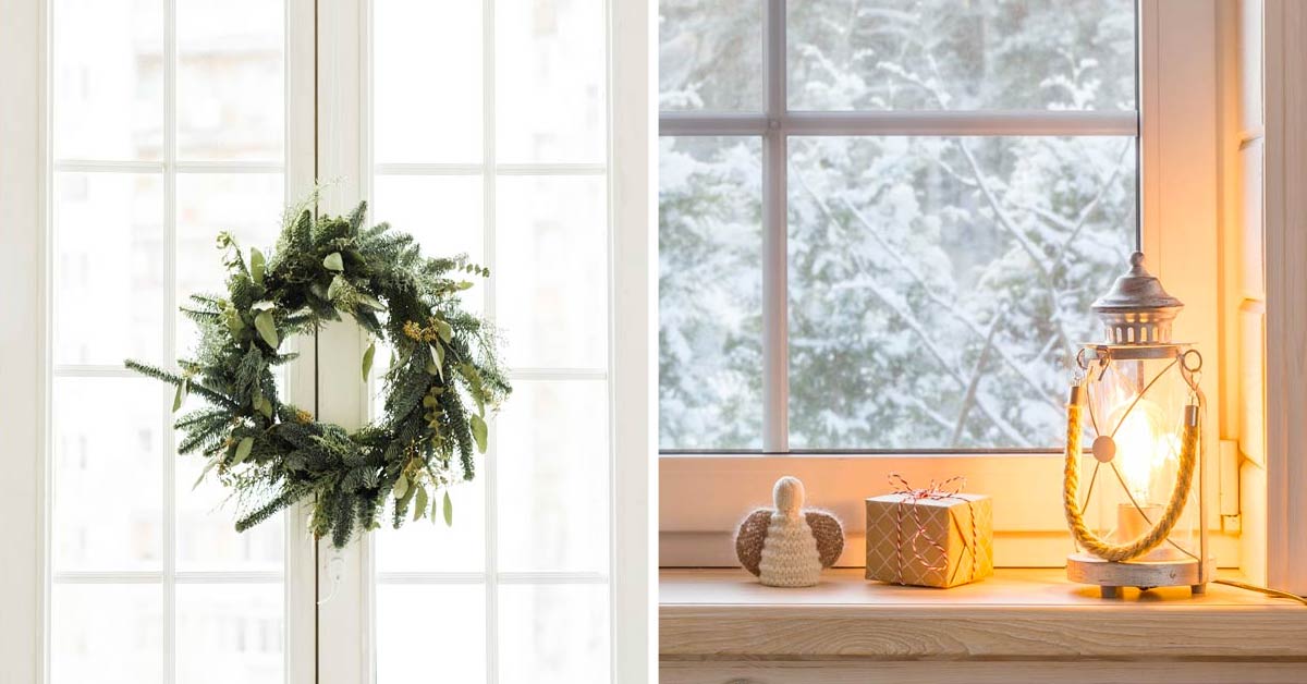 Decorazioni natalizie semplici e veloci per le finestre.