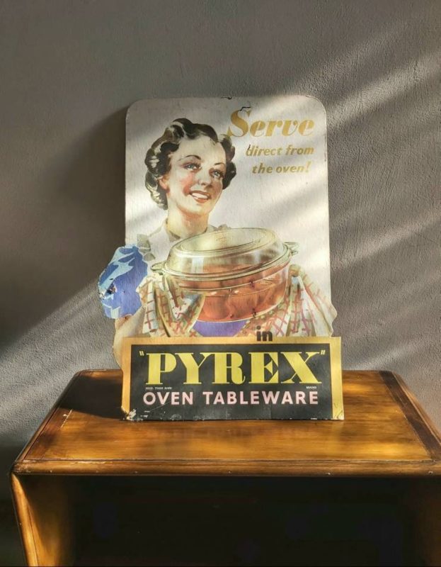 Vintage Pyrex Segno pubblicitario 1940s 1950s Display del immagine 1