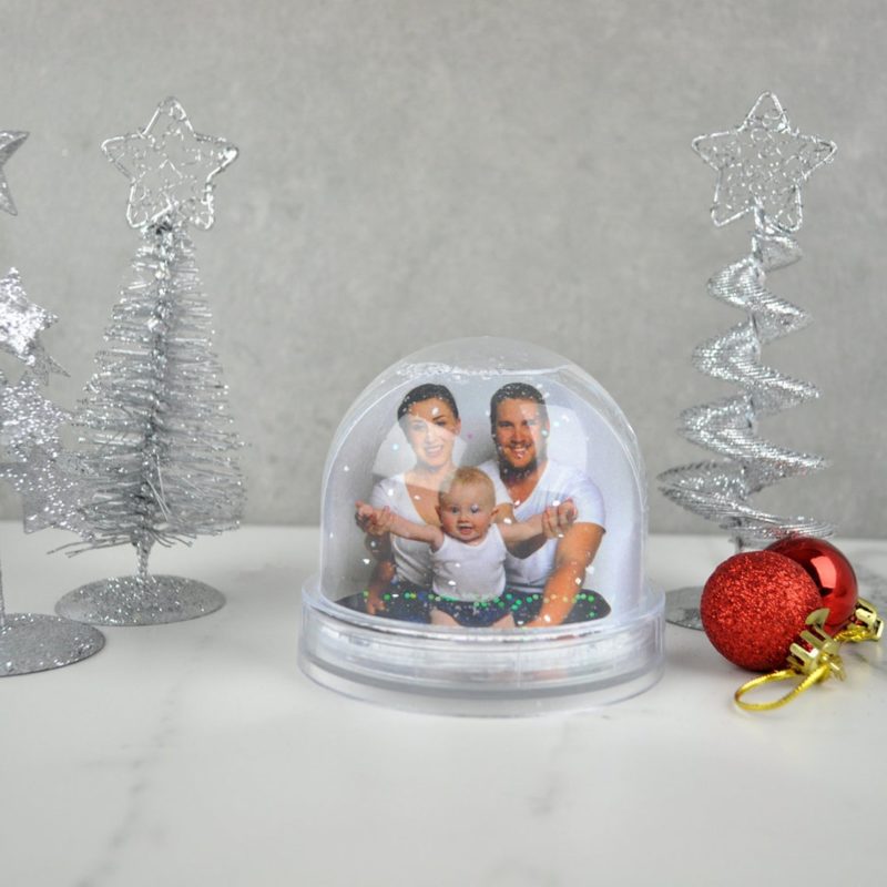 Cornice fotografica personalizzata snow globe glitter immagine 1