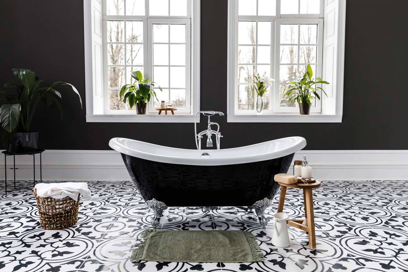 bagno bianco e nero