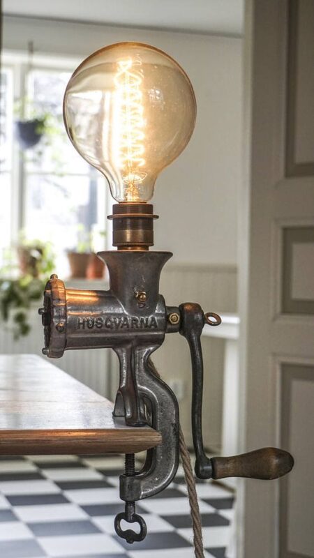 Idee di lampade fai da te in stile vintage.
