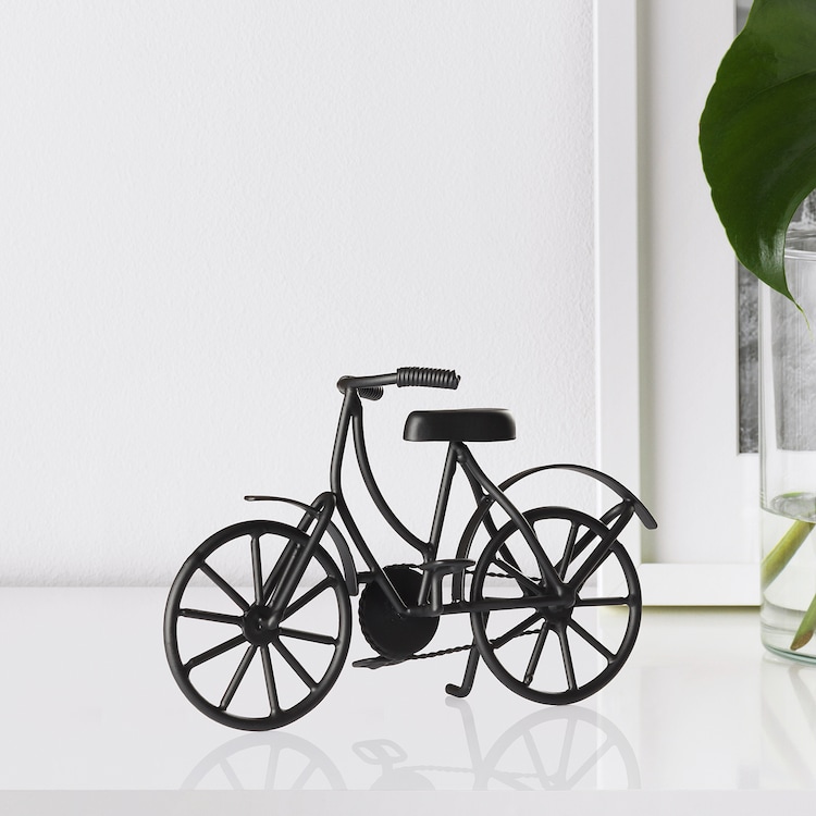LINDRANDE Decorazione, bicicletta nero, 14 cm