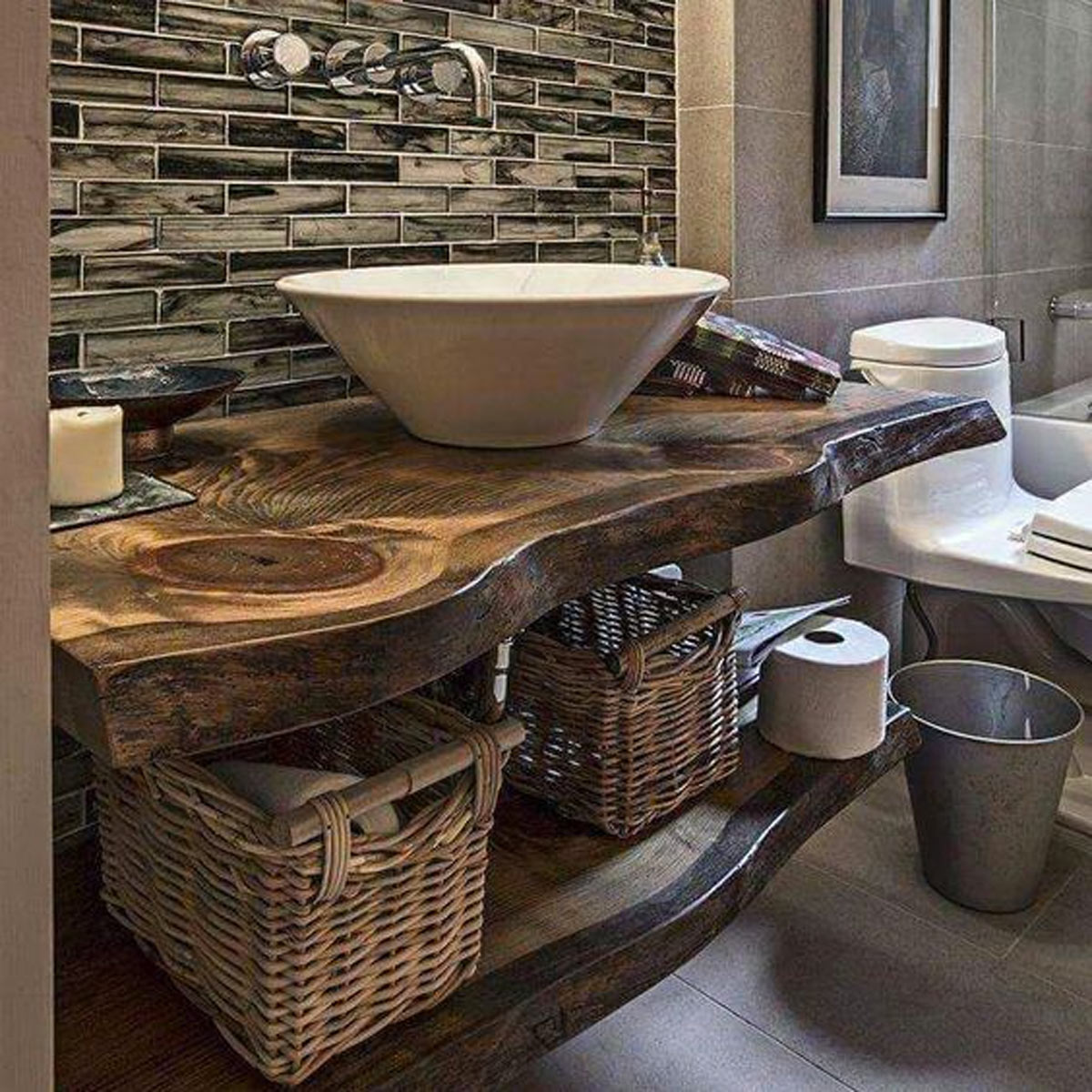 Bagno stile rustico