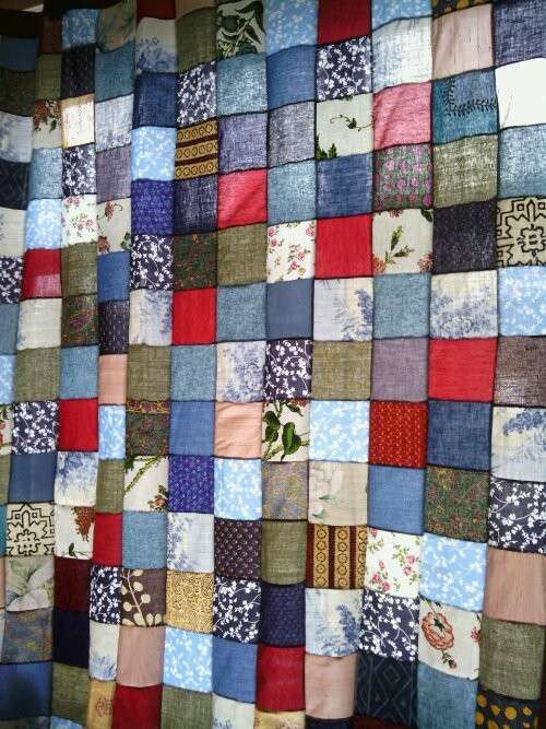 patchwork con vecchie tende