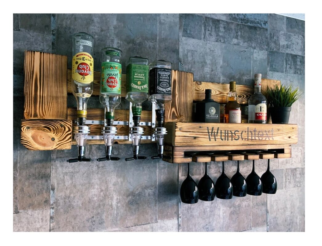 Bar a muro rustico con pallet