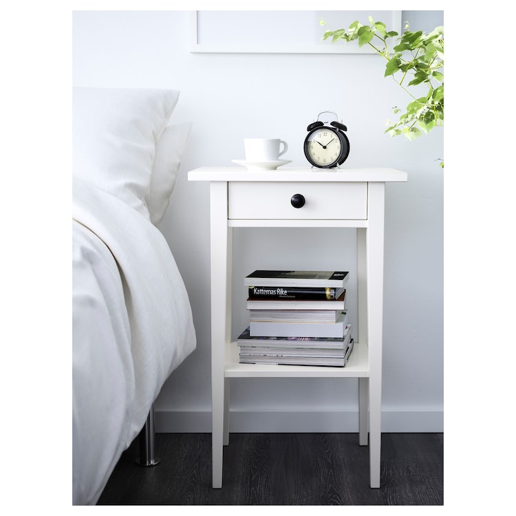 HEMNES Comodino, mordente bianco, 46x35 cm