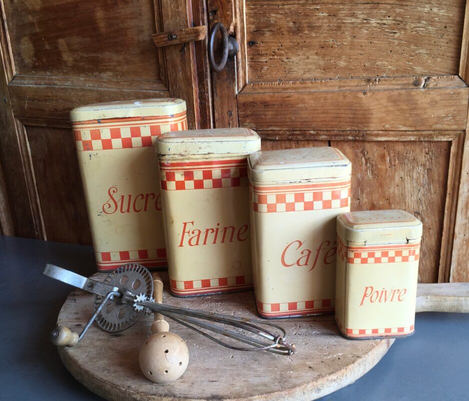 Vintage francese LUSTUCRU design cucine lattine contenitori immagine 1