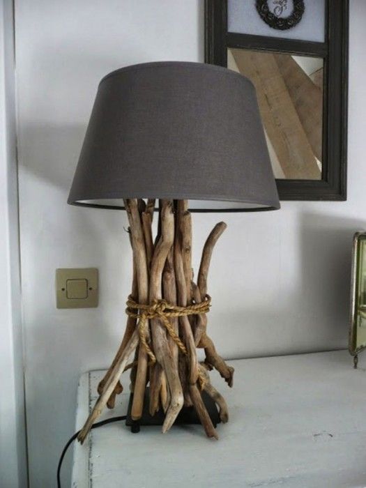 lampada shabby fai da te con rametti di mare