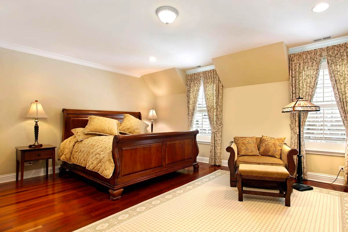 colore delle pareti in camera da letto con dei mobili ciliegio