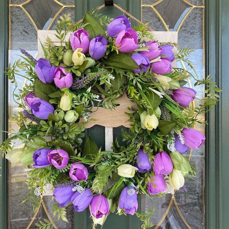 Easter Wreath Spring Door Wreath Easter Wreaths for Door immagine 1