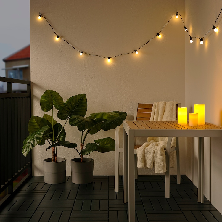 SOLVINDEN Illuminazione a LED 12 luci, a batterie/da esterno bianco