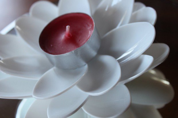 Cucchiaio di plastica: portacandele Creativo cucchiaio di plastica Idee artigianali