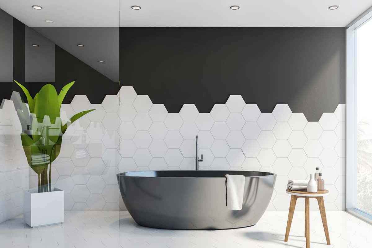 bagno in bianco e nero