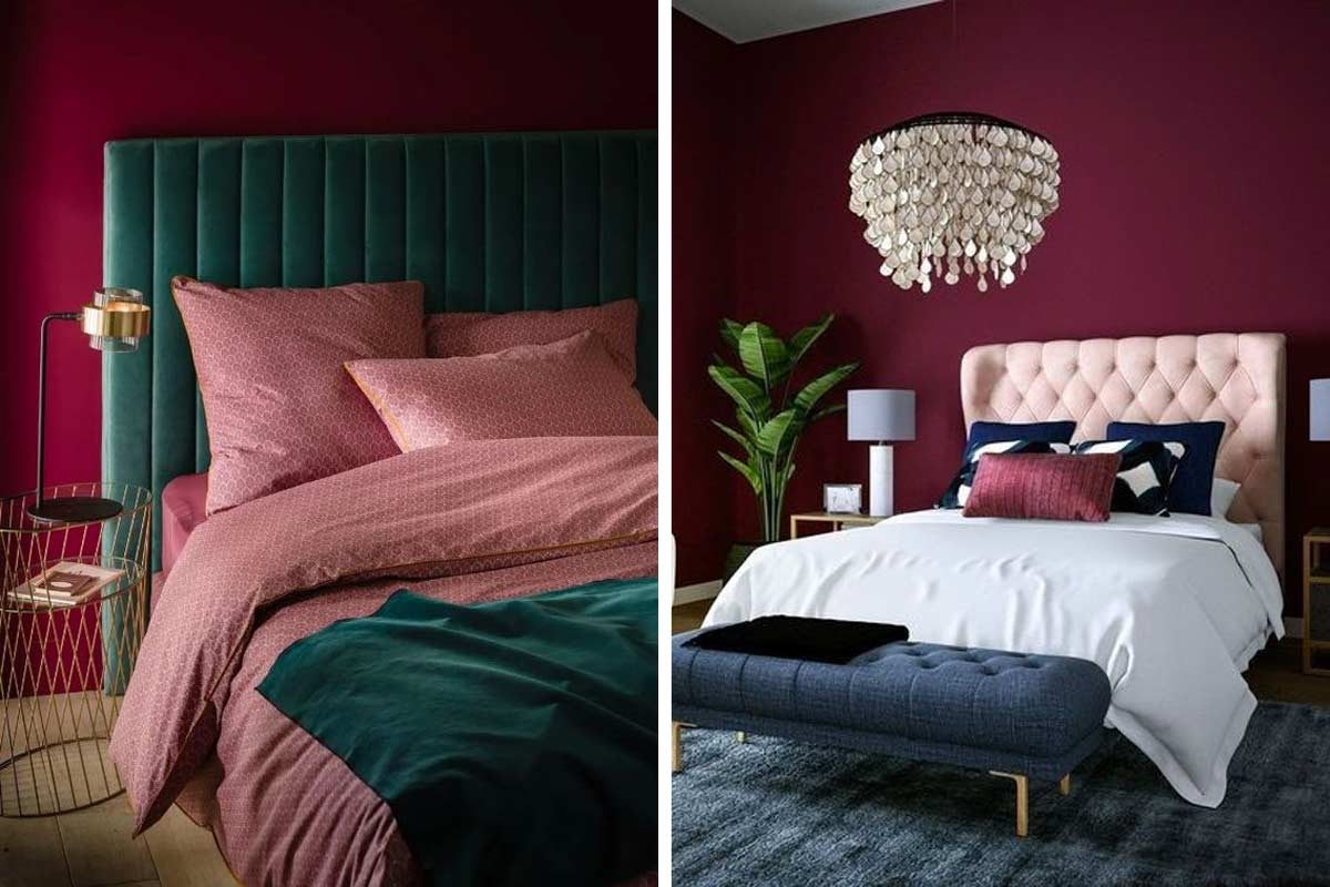 arredare la camera da letto con il color bordeaux