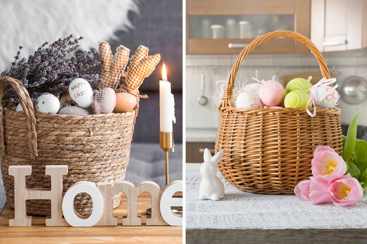 cesto di pasqua per decorare casa