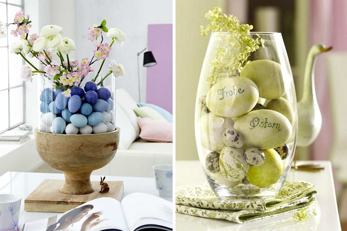 vaso creativo per decorare durante il periodo pasquale
