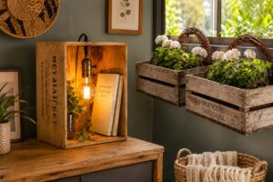 Cassette di legno vintage: come utilizzarle per decorare la casa